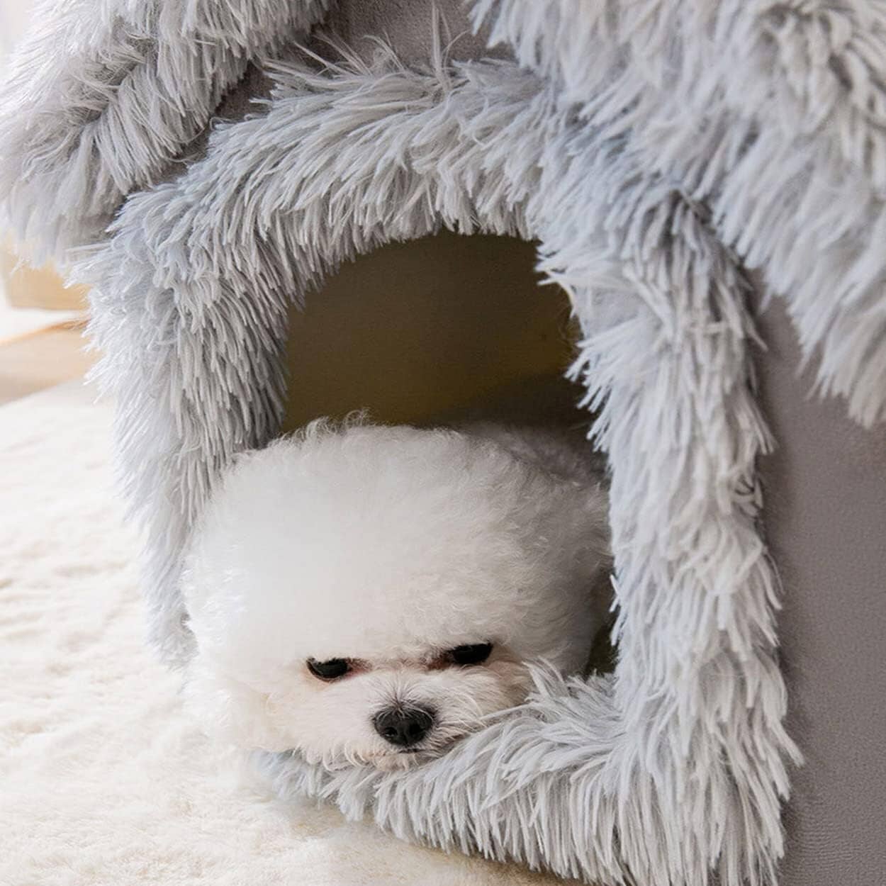 Niche Chien - ComfortableDogHouse™ - Gris Fourrure