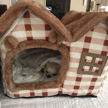 Niche Chien - ComfortableDogHouse™ - Marron Toiture Double