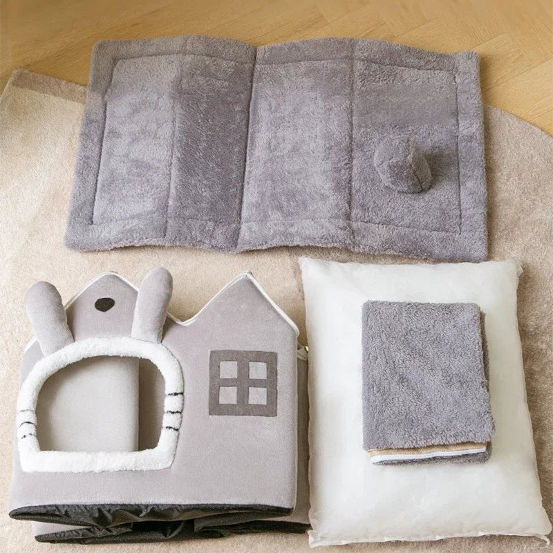 Niche Chien - ComfortableDogHouse™ - Gris Toiture Double